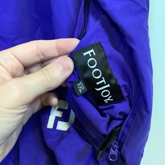 FootJoy Men’s XXL Purple V-Neck Long Sleeve Pullover Golf Windbreaker Pockets - Picture 10 of 11